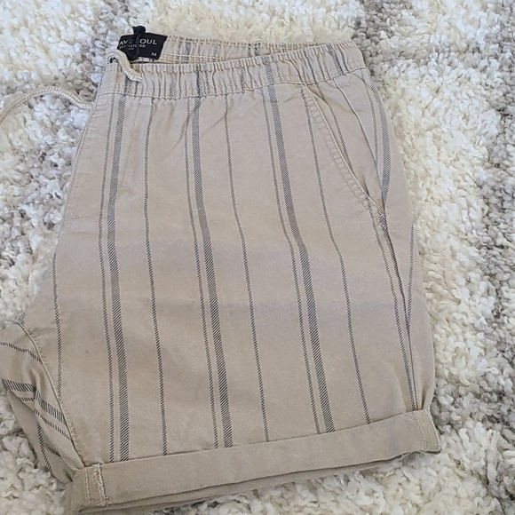 Brave Soul Drawstring Shorts in Beige Stripe 🆕️ - Picture 5 of 7